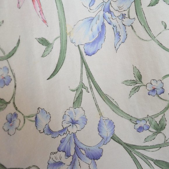 Leslie Fay for Lord & Taylor Vintage Creme Floral Puff Sleeve Dress - Picture 7 of 8